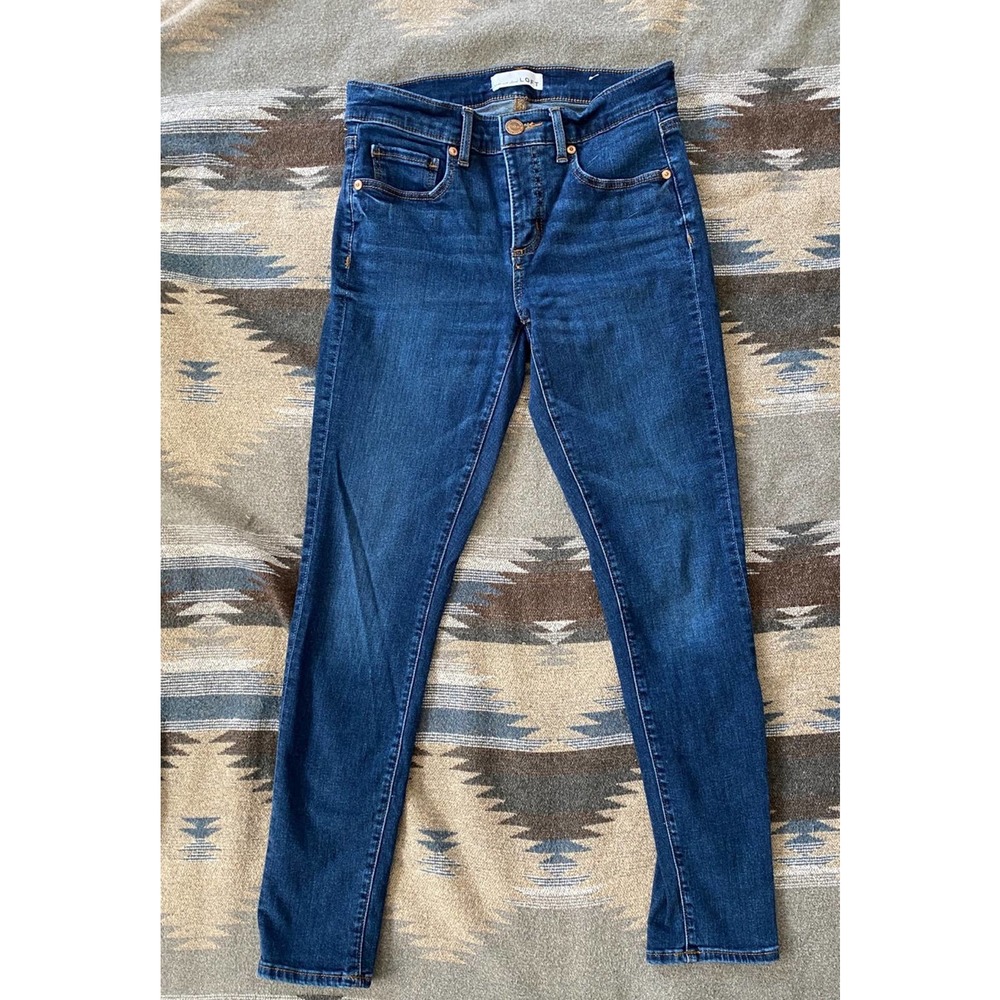 LOFT skinny crop dark wash jeans 2/26